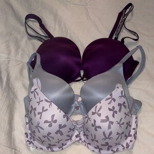 Victoria's Secret Purple and Gray Bra Duo